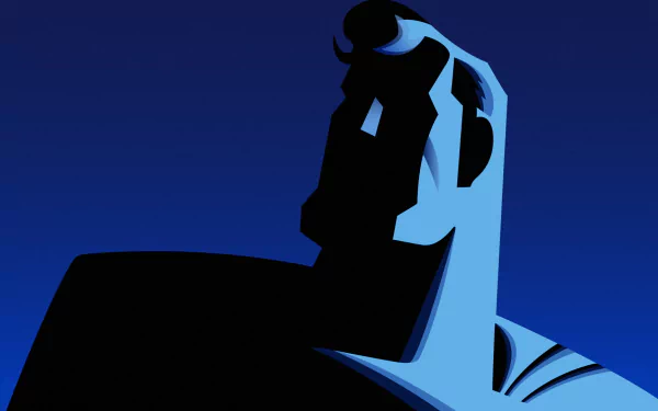 Stylized blue-and-black portrait of Superman from Superman: The Animated Series, HD PC desktop wallpaper background.
