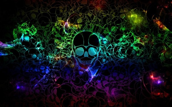 Abstract Artistic Skull Colors Colorful Psychedelic HD Wallpaper | Background Image