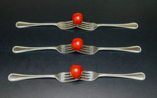 cherry tomato fork photography Cutlery HD Desktop Wallpaper | Background Image