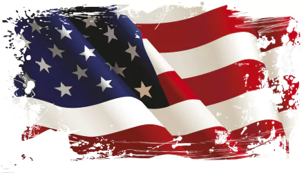 A vibrant HD desktop wallpaper featuring a grunge-style American flag, showcasing bold colors and textures that celebrate patriotism and man-made artistry.