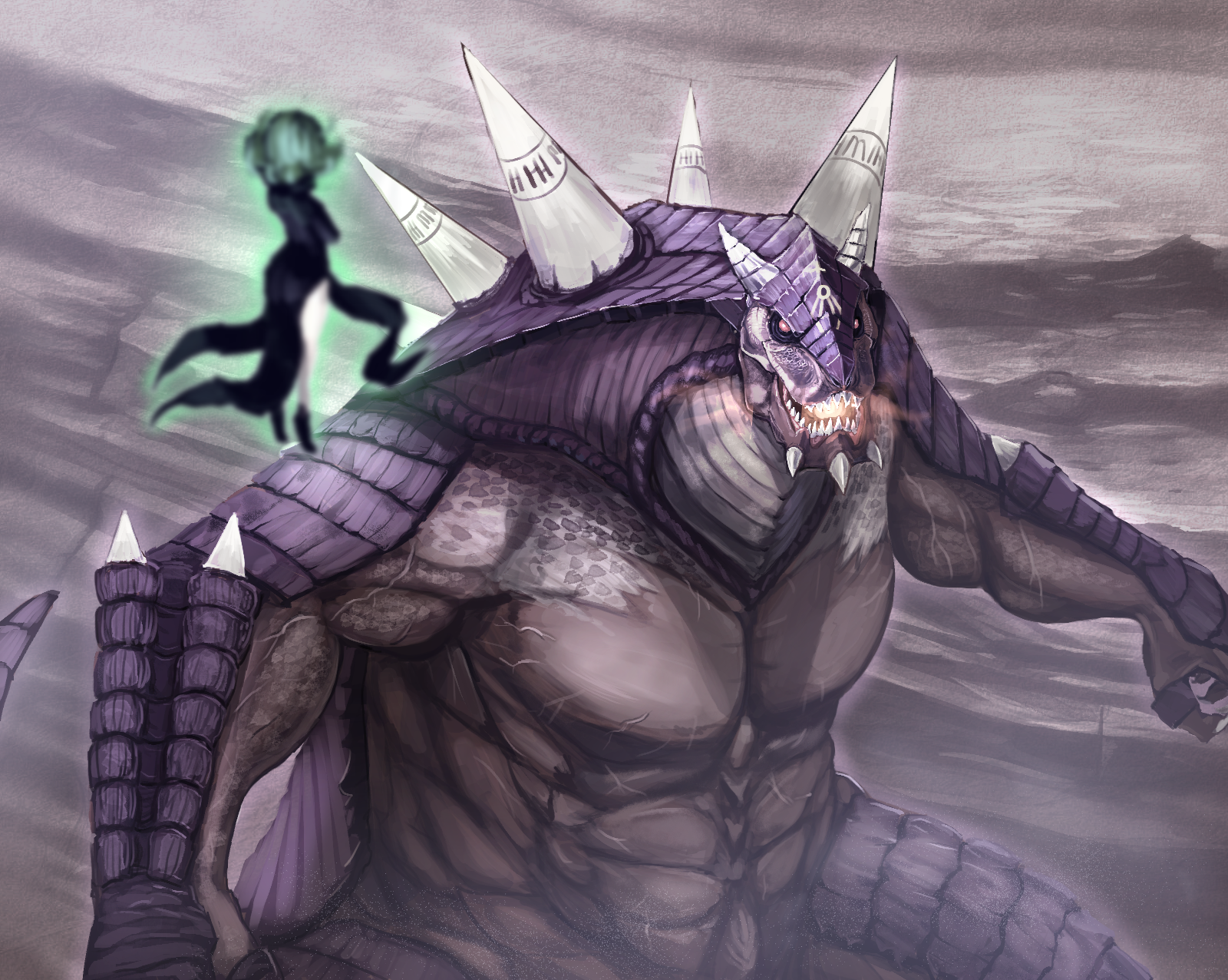 Tatsumaki Vs Terror Lizard Clan by ｷｷﾐﾌｸﾘ