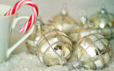 candy cane christmas ornaments holiday Christmas HD Desktop Wallpaper | Background Image