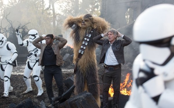 Movie Star Wars Episode VII: The Force Awakens Star Wars Chewbacca John Boyega Finn Han Solo Harrison Ford Stormtrooper HD Wallpaper | Background Image
