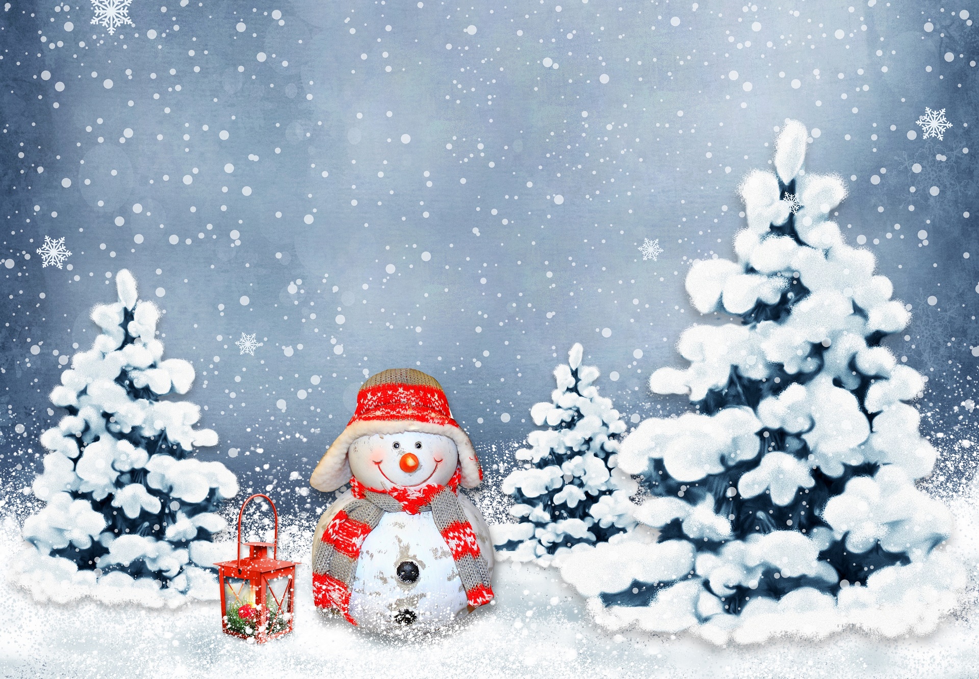 Download Artistic Snowman HD Wallpaper