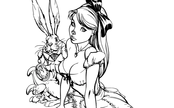 Comic Alice In Wonderland HD Desktop Wallpaper | Background Image