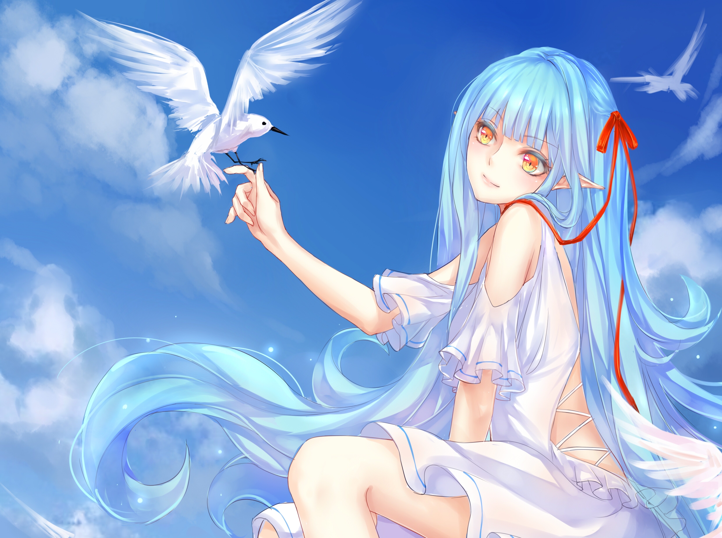 Anime Girl With Short Blue Hair And Blue Eyes 8092