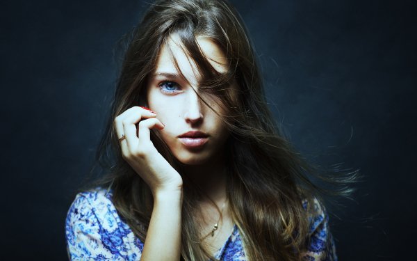 Women Model Blue Eyes Brunette Hair HD Wallpaper | Background Image