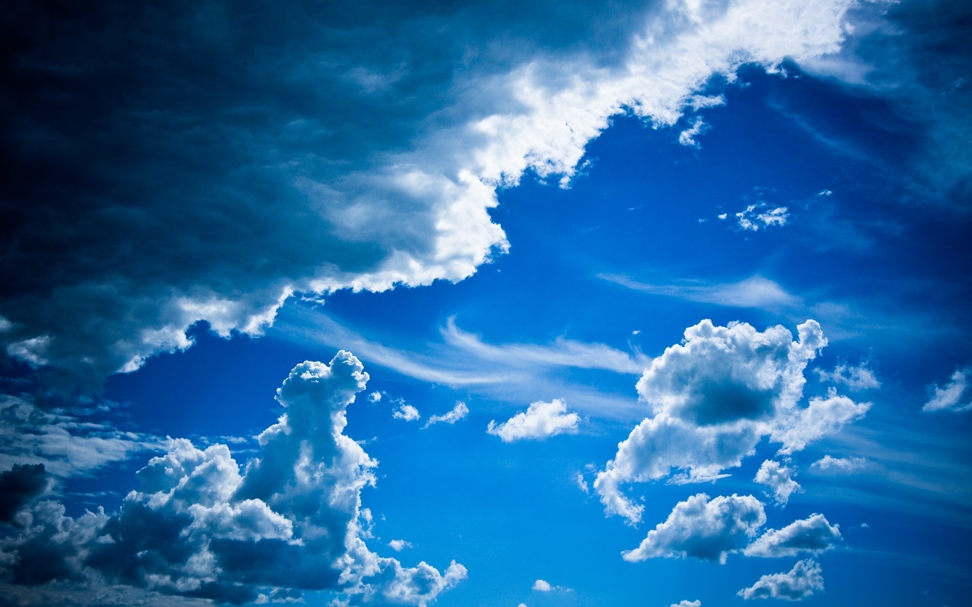 Clouds in Blue Sky HD Wallpaper | Background Image | 1920x1200 | ID
