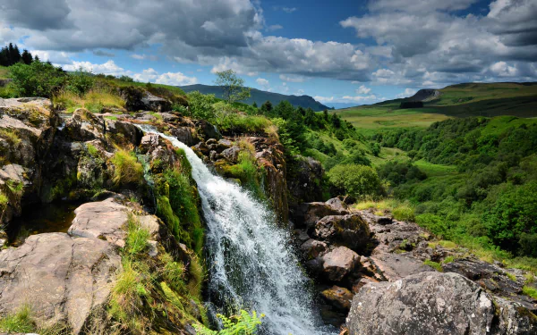 waterfall nature Loup Of Fintry Waterfall HD Desktop Wallpaper | Background Image