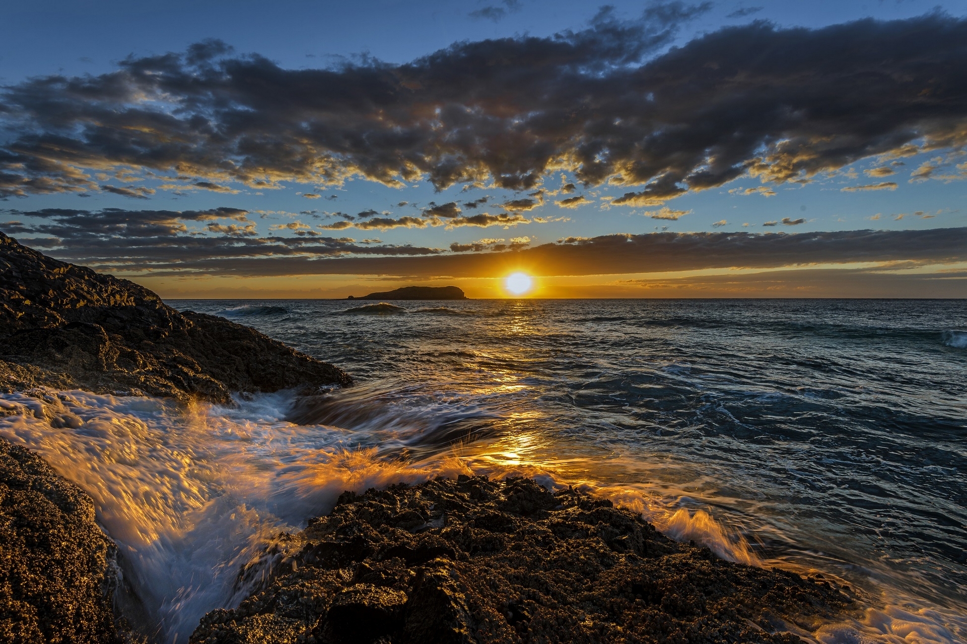 Download Horizon Nature Cloud Coast Sunset Ocean HD Wallpaper