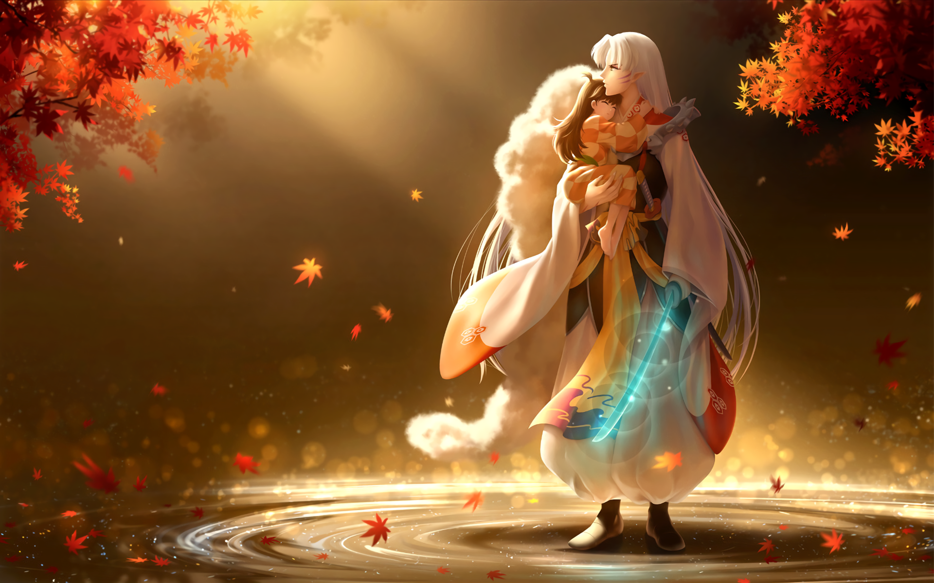 inuyasha sesshomaru and rin wallpaper