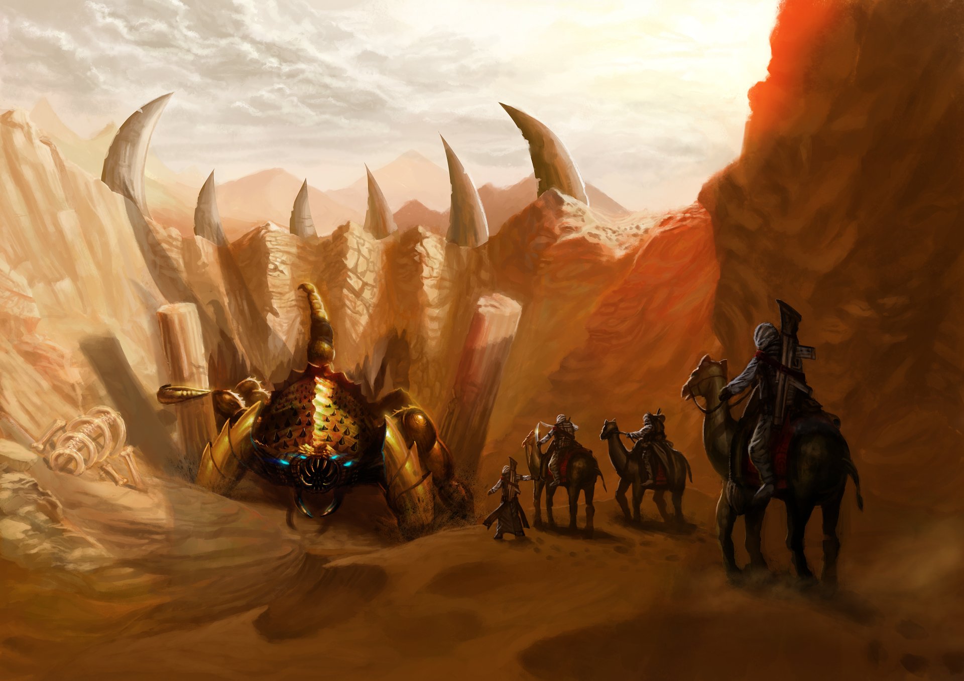 Download Gun Warrior Desert Scorpion Fantasy Creature Fantasy Warrior HD Wallpaper by Billy Christian