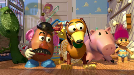 Troll (Toy Story) Hamm (Toy Story) Slinky Dog Mr. Potato Head (Toy Story) Bo Peep Rex (Toy Story) movie Toy Story HD Desktop Wallpaper | Background Image