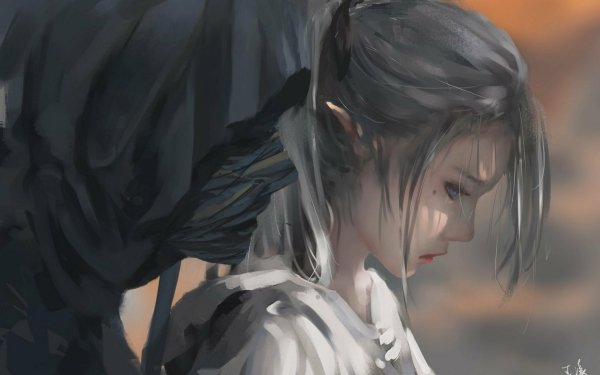Comics GhostBlade Sad Grey Hair HD Wallpaper | Background Image