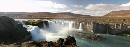  Iceland Waterfall Godafoss, Panorama