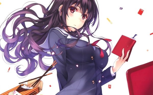 Anime Saekano: How to Raise a Boring Girlfriend Utaha Kasumigaoka Long Hair Purple Hair School Uniform HD Wallpaper | Background Image