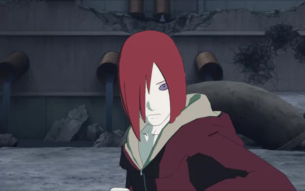 HD PC desktop wallpaper featuring Nagato from Naruto Shippuden: Ultimate Ninja Storm 4 video game, showcasing his distinctive red hair and Byakugan eyes in a battle-ready pose.