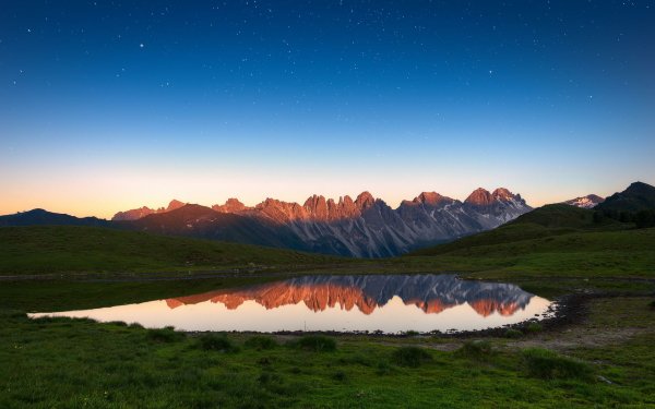 Earth Lake Lakes Mountain Reflection Nature Landscape Sky Stars HD Wallpaper | Background Image