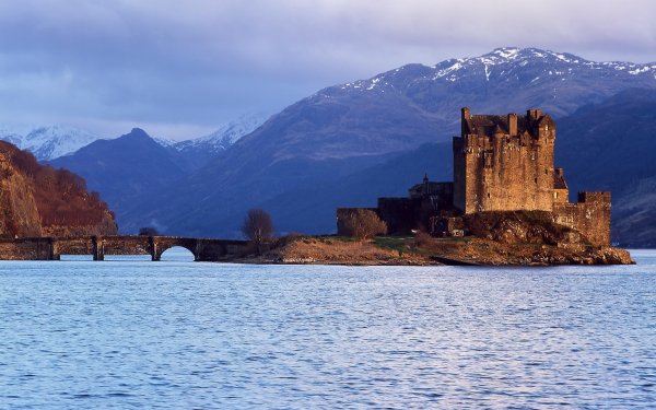Man Made Eilean Donan Castle Castles United Kingdom Scotland Castle Lake Mountain Bridge HD Wallpaper | Background Image