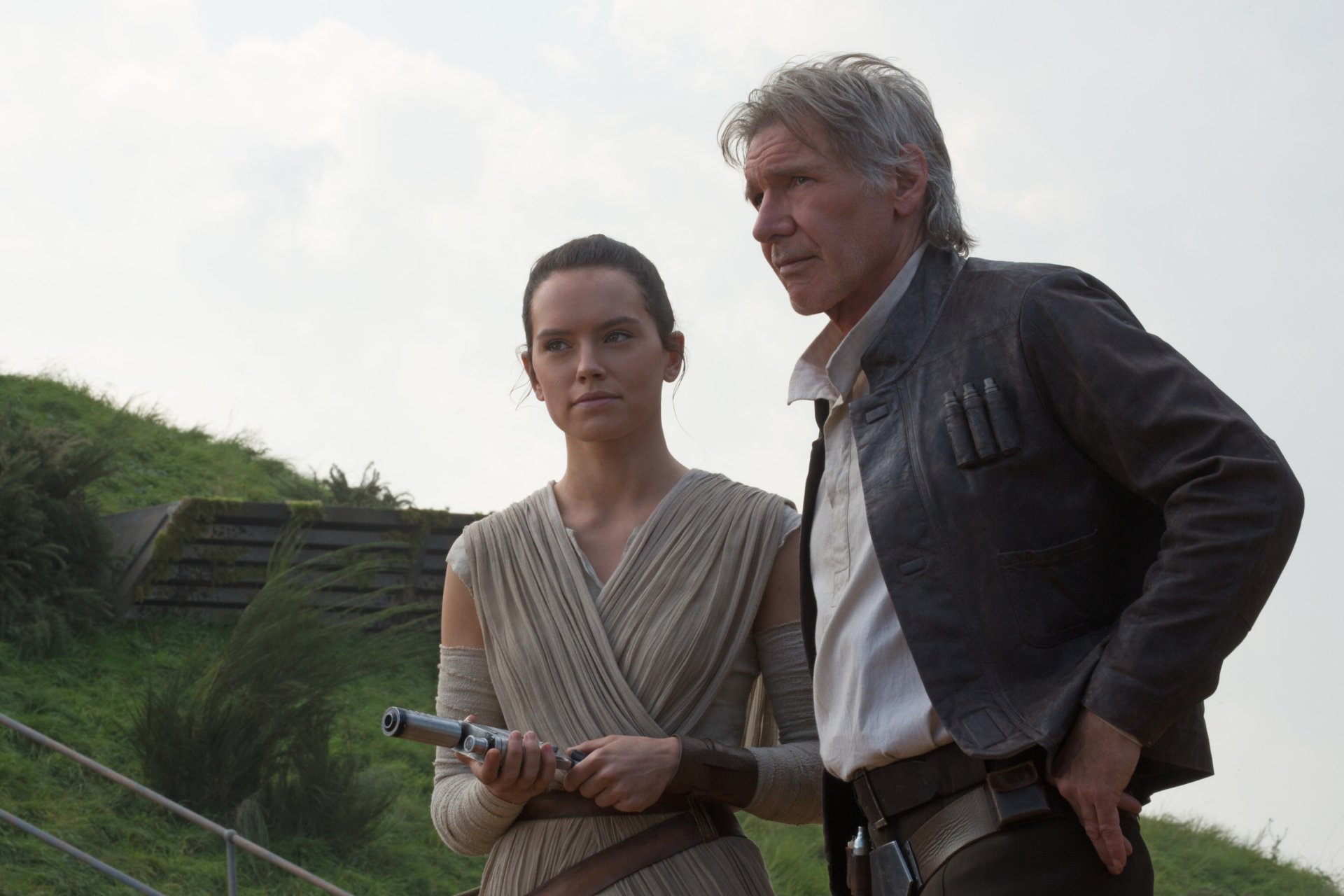 Download Harrison Ford Han Solo Daisy Ridley Rey (Star Wars) Star Wars Movie Star Wars Episode VII: The Force Awakens  HD Wallpaper