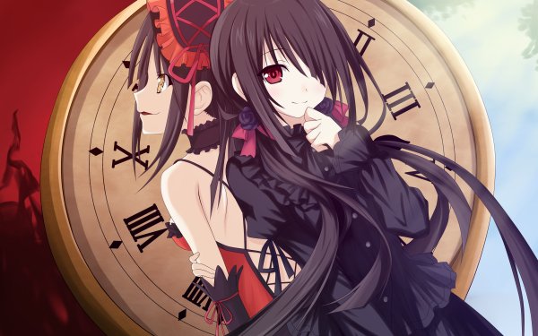 Anime Date A Live Long Hair Black Hair Red Eyes HD Wallpaper | Background Image