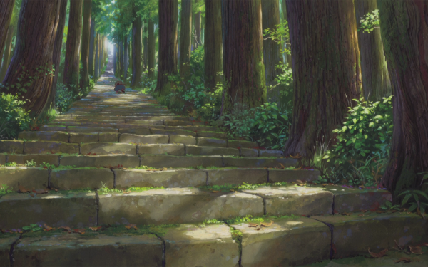 Anime The Boy and the Beast Stairs Forest Bakemono no Ko HD Wallpaper | Background Image