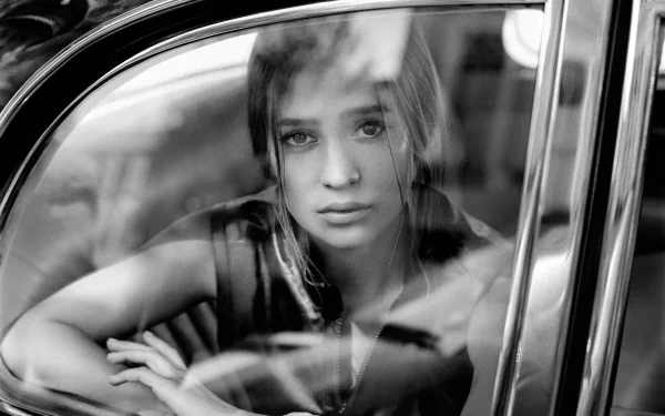 Black & White brunette Swedish actress Celebrity Alicia Vikander HD Desktop Wallpaper | Background Image