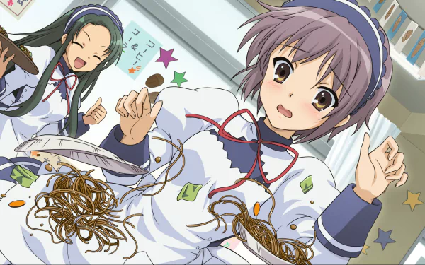 Tsuruya (Haruhi) Yuki Nagato Anime The Melancholy of Haruhi Suzumiya HD Desktop Wallpaper | Background Image