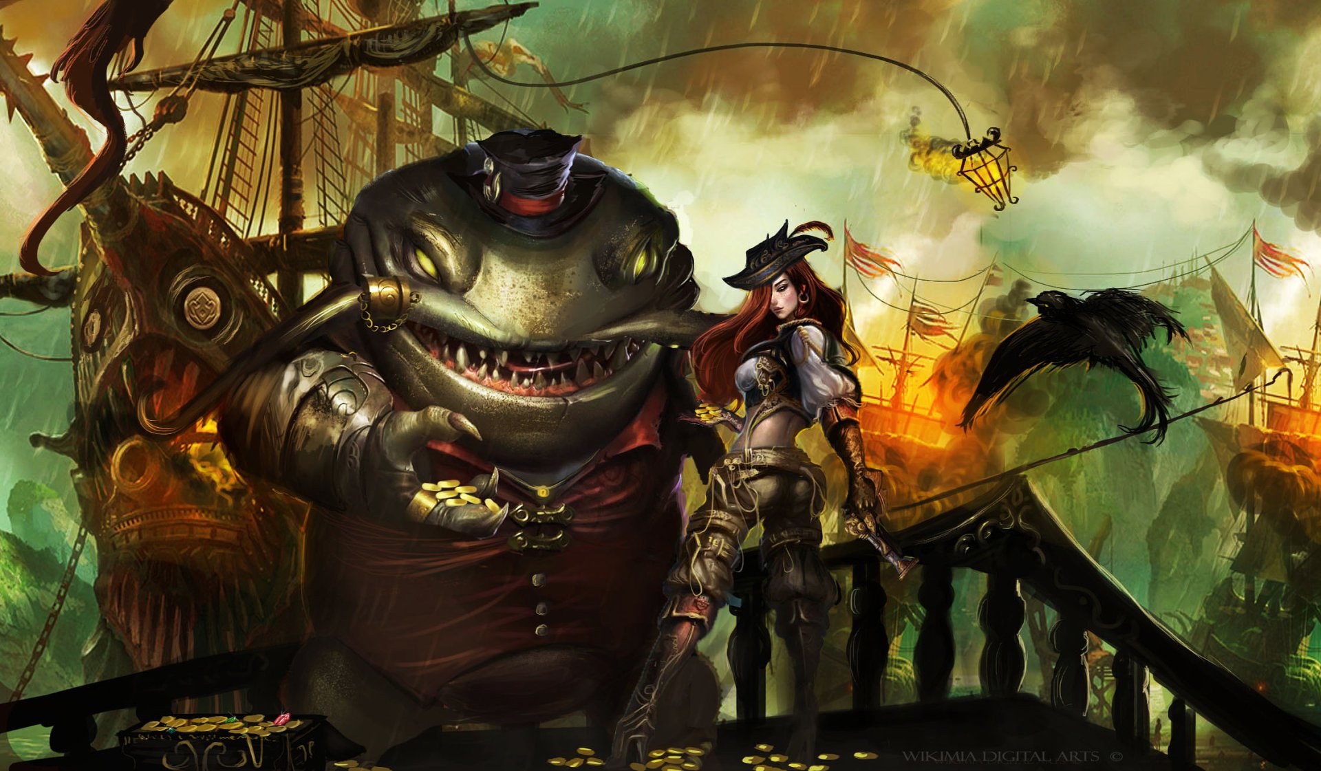 Tahm Kench and Miss Fortune HD Wallpaper from League of Legends by ...