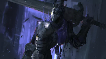An HD desktop wallpaper featuring Artorias from Dark Souls, showcasing his iconic armor and sword against a dark, atmospheric background.