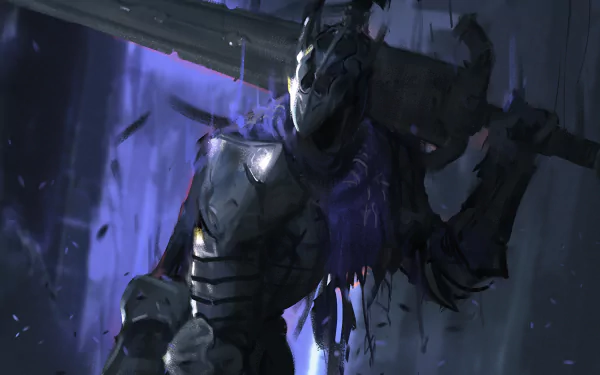 An HD desktop wallpaper featuring Artorias from Dark Souls, showcasing his iconic armor and sword against a dark, atmospheric background.