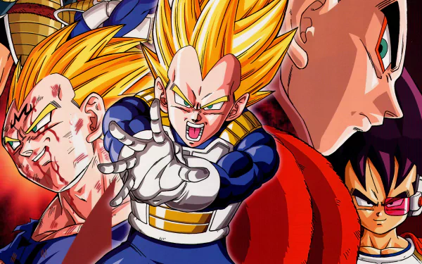 A dynamic 4K Ultra HD wallpaper featuring Vegeta from Dragon Ball Z, showcasing his powerful presence with vibrant colors and intense expressions from the anime.