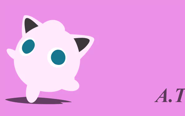 HD desktop wallpaper featuring the Pokémon Jigglypuff against a pink background.