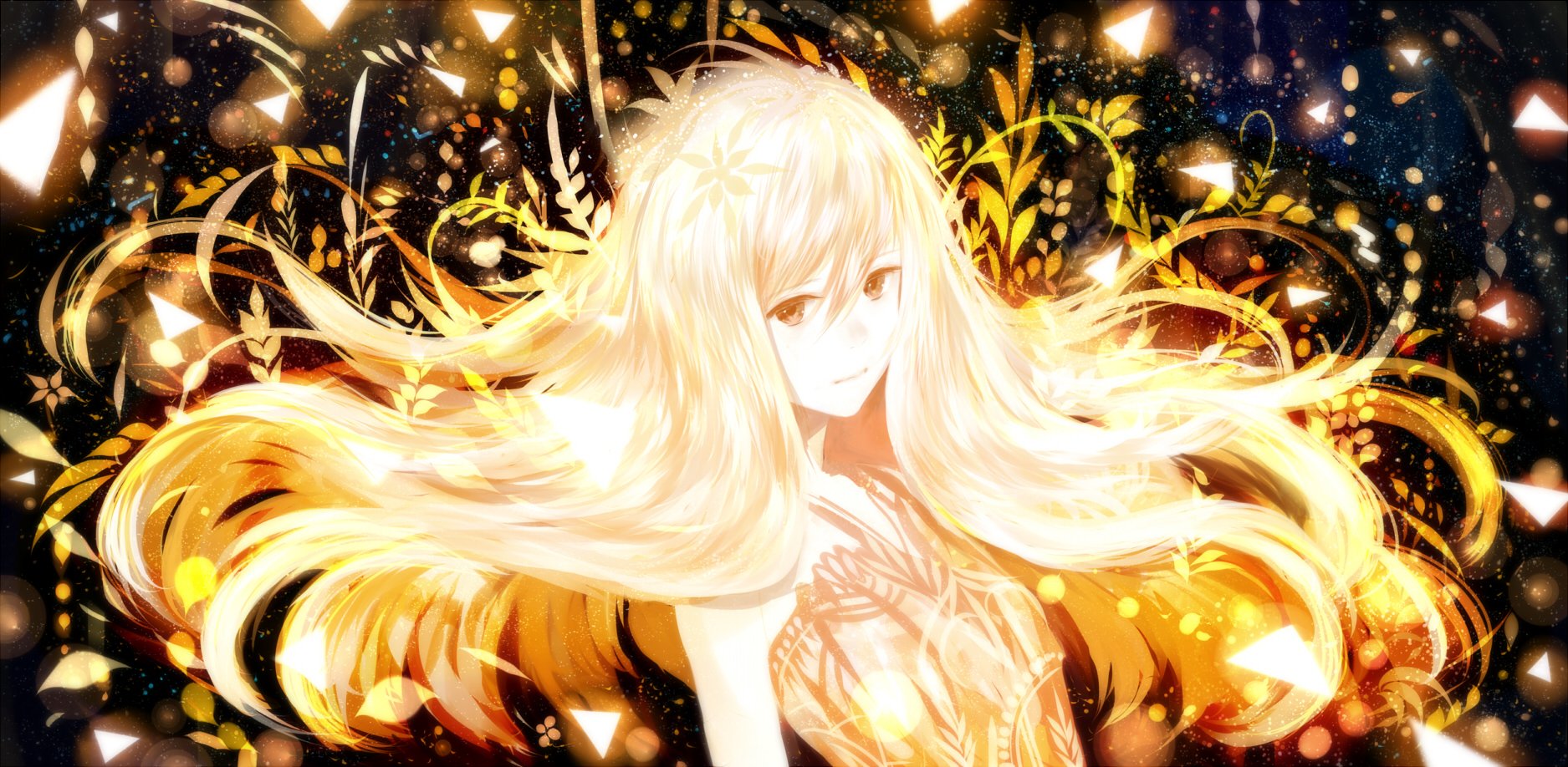 original characters Long hair Blonde Anime Anime girls Yellow eyes  Sunset Sweater Skirt HD Wallpapers  Desktop and Mobile Images  Photos