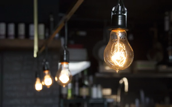  Light globs hanging in a coffee shop by Aurelie Jouan