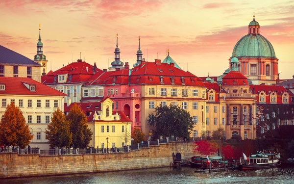 Man Made Prague Cities Czech Republic City Cityscape Building Architecture Dome Boat HD Wallpaper | Background Image