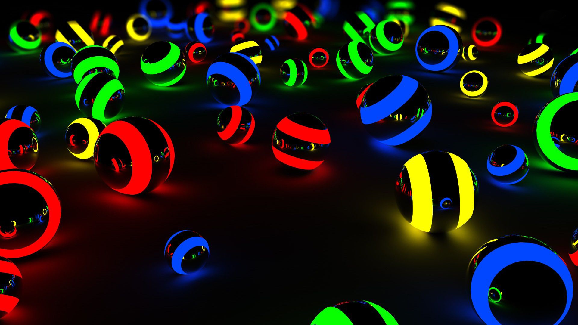 Download CGI 3D Neon Abstract Ball HD Wallpaper