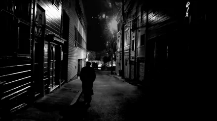 Black & White man made alley HD Desktop Wallpaper | Background Image