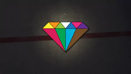 HD desktop wallpaper featuring a colorful, geometric diamond shape on a dark background. Tagged with nature and diamond.