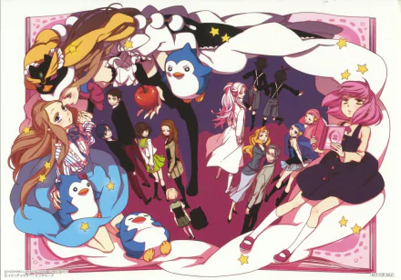 penguin dress pink eyes pink hair Ringo Oginome Momoka Oginome Anime Mawaru Penguindrum HD Desktop Wallpaper | Background Image