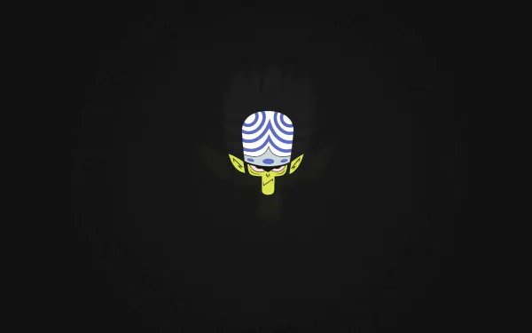 HD wallpaper featuring Mojo Jojo from the TV show The Powerpuff Girls (1998), with a dark background emphasizing his iconic helmet and face.
