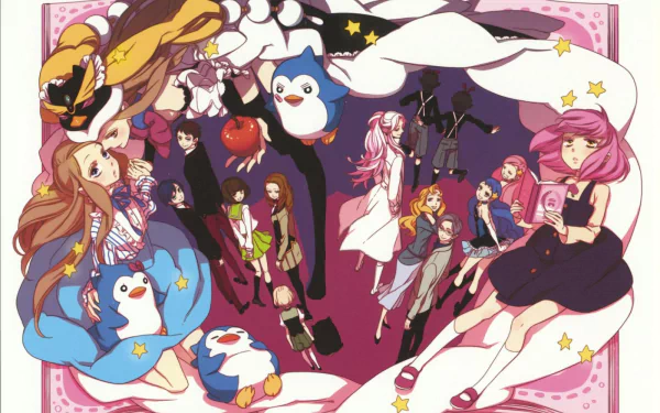 penguin dress pink eyes pink hair Ringo Oginome Momoka Oginome Anime Mawaru Penguindrum HD Desktop Wallpaper | Background Image