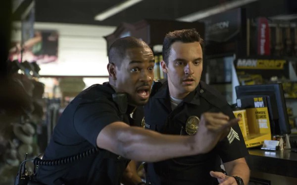 Justin Chang Damon Wayans Jr. Ryan Davis Jake Johnson movie Let's Be Cops HD Desktop Wallpaper | Background Image