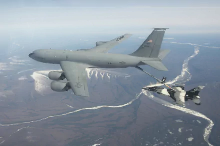 air force warplane jet fighter aircraft General Dynamics F-16 Fighting Falcon military Boeing KC-135 Stratotanker HD Desktop Wallpaper | Background Image