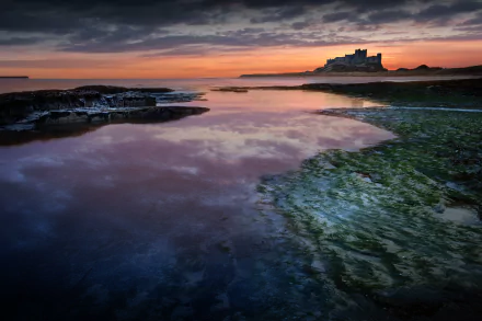 seascape England castle coastline man made Bamburgh Castle HD Desktop Wallpaper | Background Image
