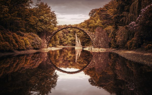 Man Made Devil's Bridge Bridge Germany Reflection River HD Wallpaper | Background Image