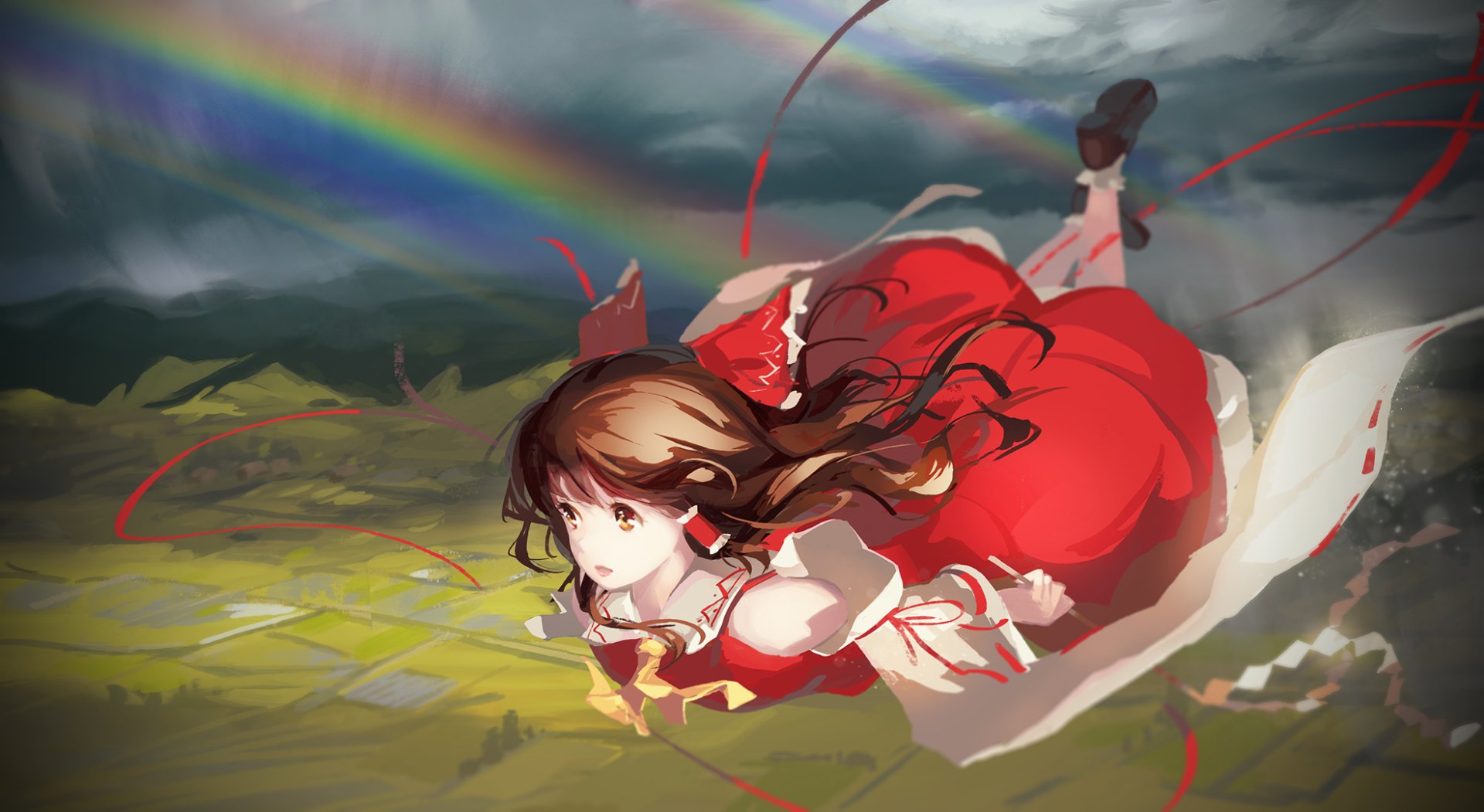 Download Reimu Hakurei Anime Touhou HD Wallpaper by JQ