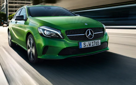 green car car compact car Mercedes-Benz vehicle Mercedes-Benz A-Class HD Desktop Wallpaper | Background Image