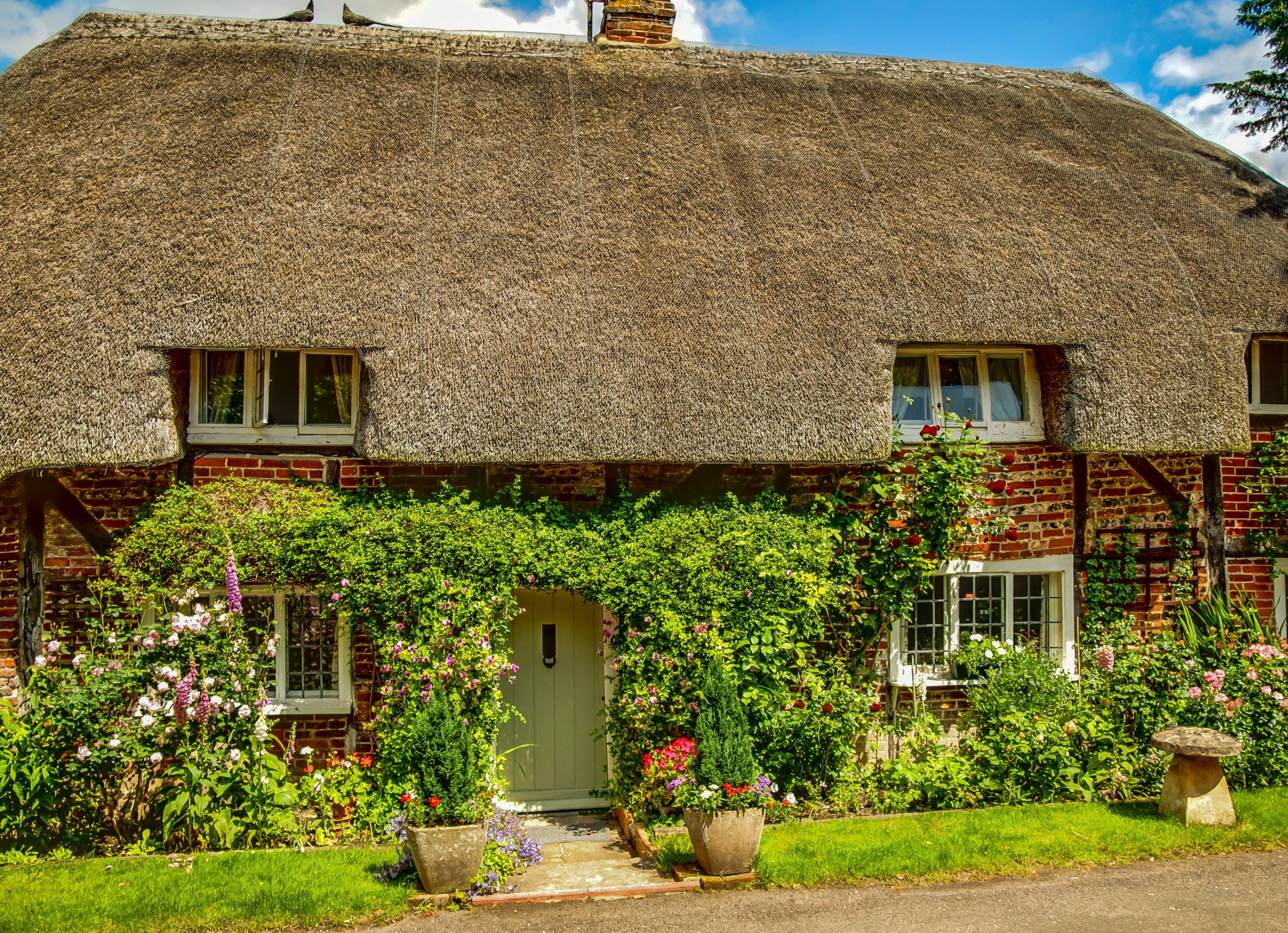 Thatched-Roof House in England