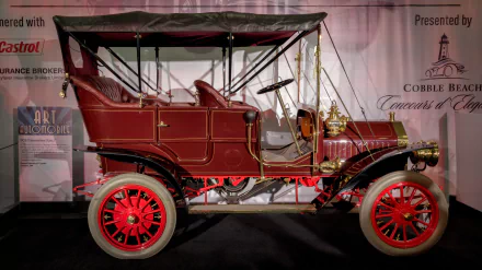 Vintage Buick Model F convertible car with red wheels, showcased as a classic vehicle in 4K Ultra HD desktop wallpaper and background.